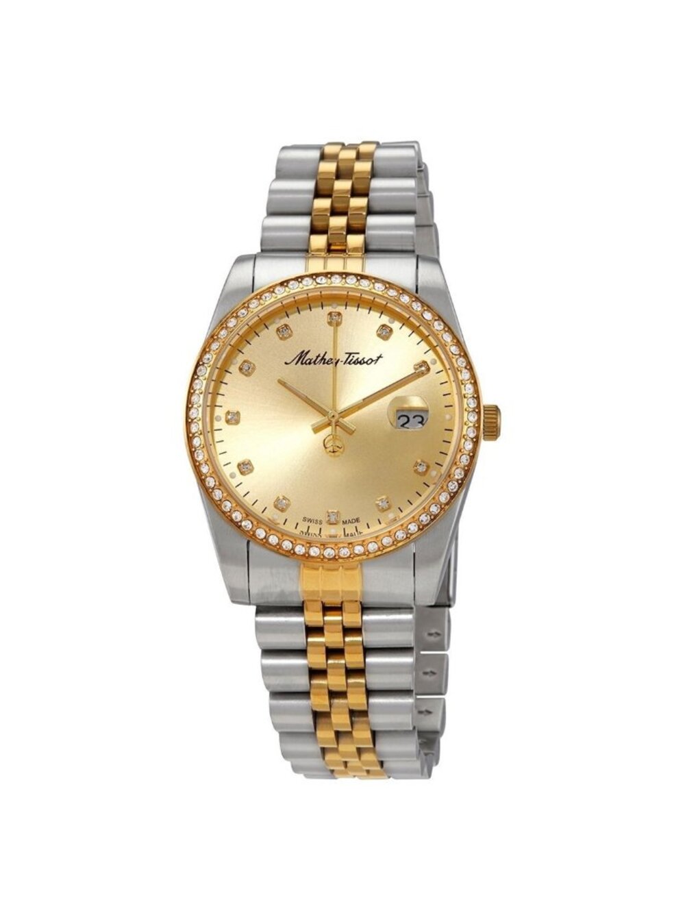NWT Mathey-Tissot Mathy IV Quartz Crystal Champagne Dial Men's Watch